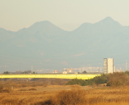 Harunafuji and Soumasan viewed from Panorama Park in Konosu, Saitama
